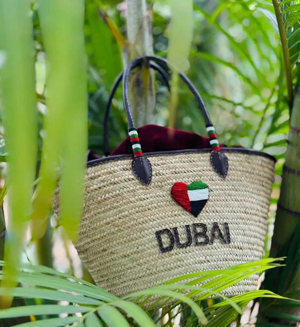 Handwoven Basket LOVE Dubai