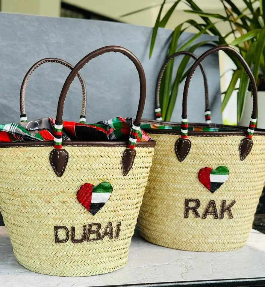 Handwoven Basket LOVE Dubai