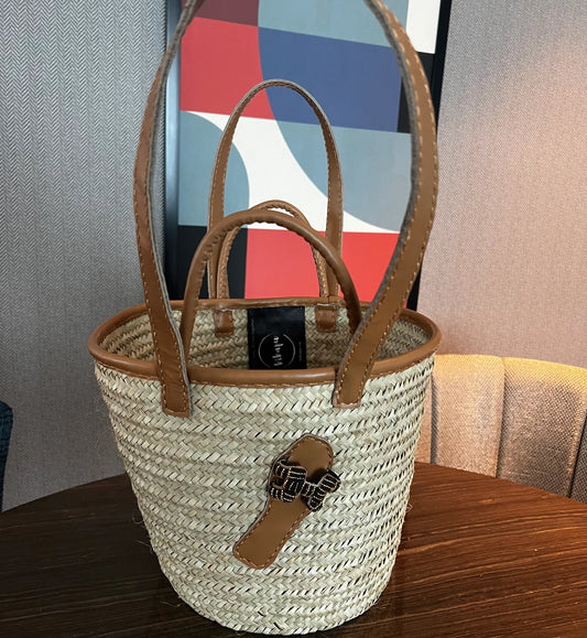 Handwoven Basket - Sandal (Double Leather Strap)