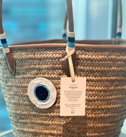 Handwoven Basket Evil Eye
